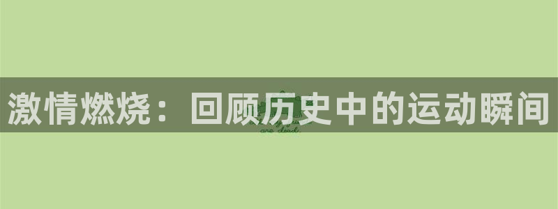 必一运动体育官网：激情燃烧：回顾历史中的运动瞬间