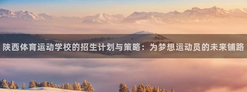 必一运动体育官网入口：陕西体育运动学校的招生计划与策略：为梦想运动员的未来铺路